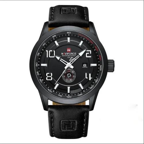 Naviforce NF9229 Black Leather Mens Watch