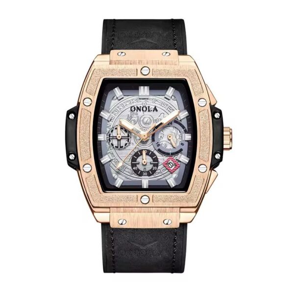 ONOLA tonneau square big quartz watch man lumious chronograph