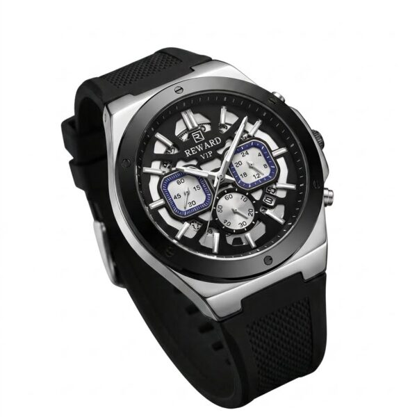 REWARD VIP RD83225M Men's Chronograph Watch – Black Rubber Strap Sports Wristwatch