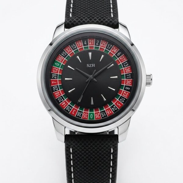 SZH Unique Casino Rotating Display Waterproof Watch for Men