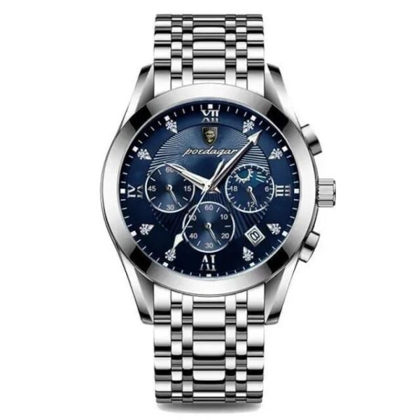 Poedagar 820 Men Quartz Watch Luxury Stainless steel Luminous Sport Wristwatch
