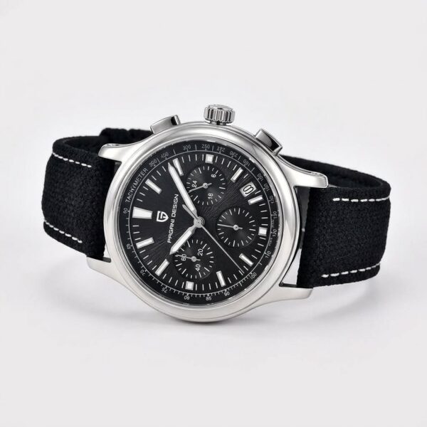 PAGANI DESIGN PD-1781 Men's Chronograph Quartz Watches 40mm Stainless Steel Wristwatch with Nylong@Leather Watchband